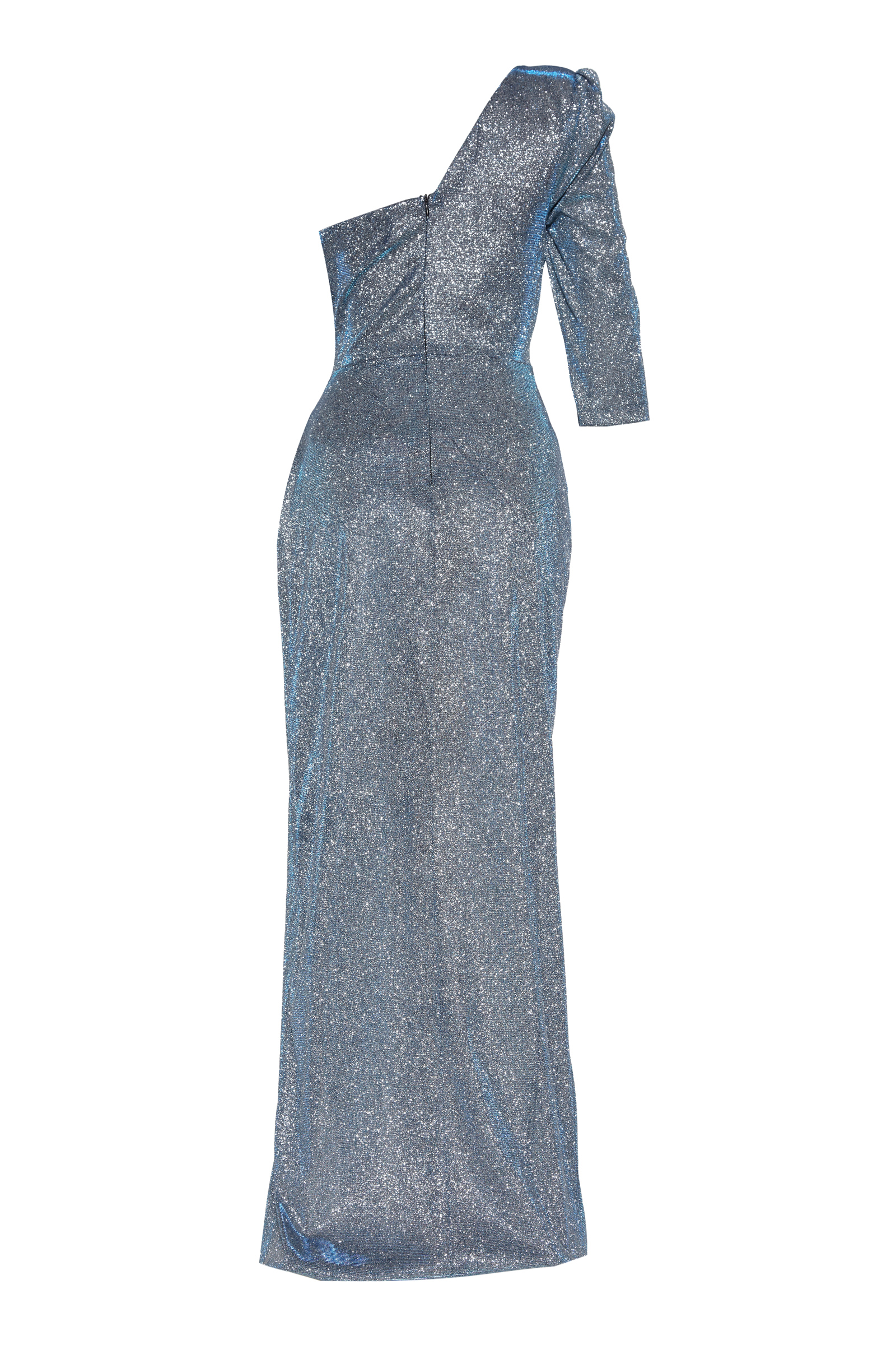 Blue Plus Size Glare One Arm Maxi Dress