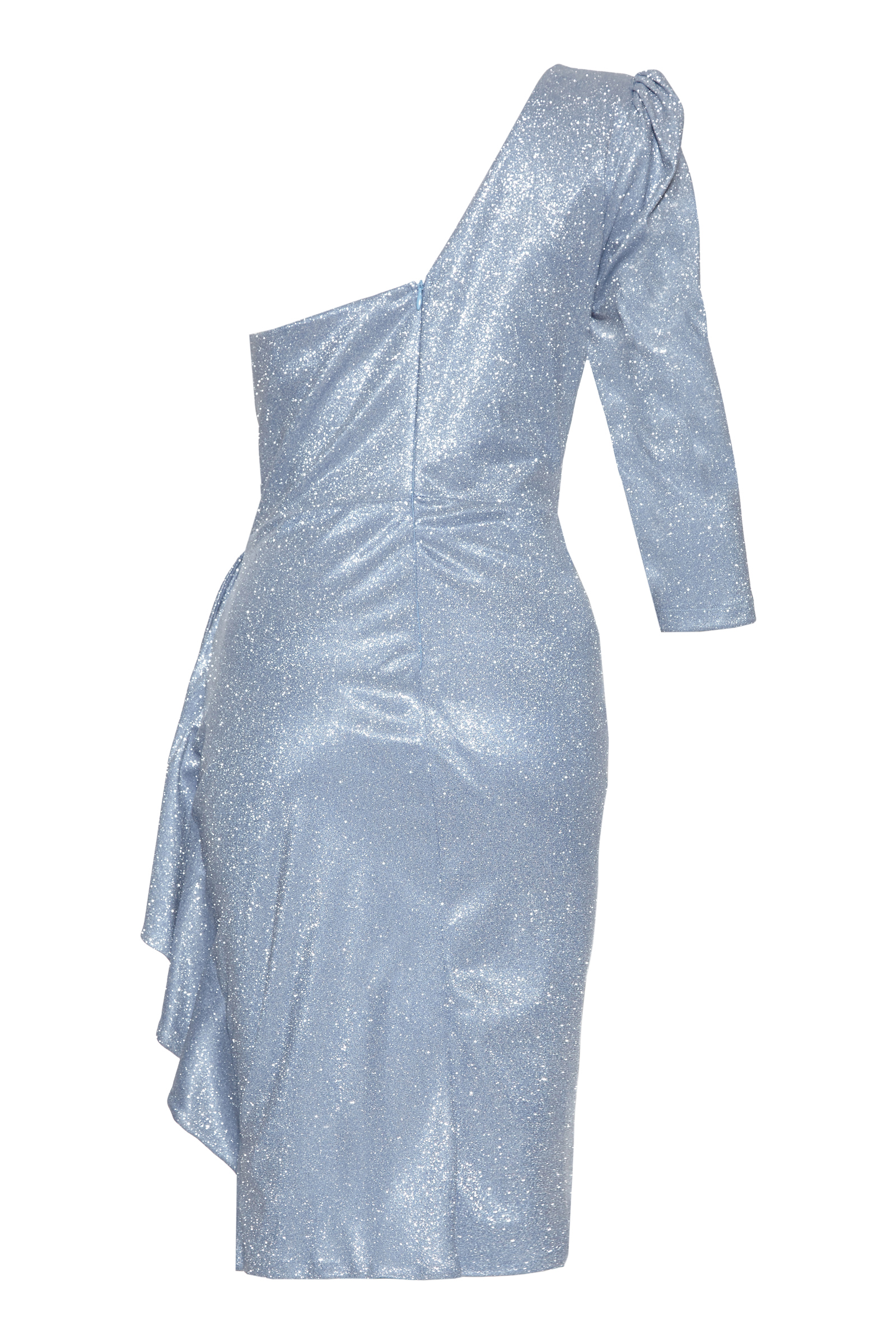 Blue Plus Size Glare One Arm Mini Dress